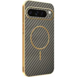 Phonesta Luxury Carbon Fiber Back Cover Hülle mit MagSafe für Google Pixel 9 Pro XL - Braun