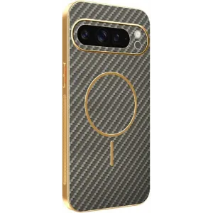 Phonesta Luxury Carbon Fiber Back Cover Hülle mit MagSafe für Google Pixel 9 Pro XL - Braun