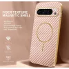 Phonesta Luxury Carbon Fiber Back Cover Hülle mit MagSafe für Google Pixel 9 Pro XL - Rosa 1