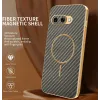 Phonesta Luxury Carbon Fiber Back Cover Hülle mit MagSafe für Google Pixel 9a - Braun 1