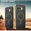 Phonesta Luxury Carbon Fiber Back Cover Hülle mit MagSafe für Google Pixel 9a - Schwarz 3
