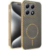 Phonesta Luxury Carbon Fiber Back Cover Hülle mit MagSafe für Xiaomi 15T - Braun 0