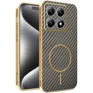 Phonesta Luxury Carbon Fiber Back Cover Hülle mit MagSafe für Xiaomi 15T - Braun