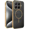 Phonesta Luxury Carbon Fiber Back Cover Hülle mit MagSafe für Xiaomi 15T Pro - Schwarz 0