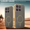 Phonesta Luxury Carbon Fiber Back Cover Hülle mit MagSafe für Motorola Edge 70 - Braun 3