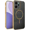 Phonesta Luxury Carbon Fiber Back Cover Hülle mit MagSafe für Oppo Reno14 F/FS - Schwarz