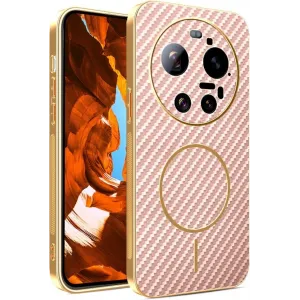 Phonesta Luxury Carbon Fiber Back Cover Hülle mit MagSafe für Xiaomi 17 Ultra - Rosa