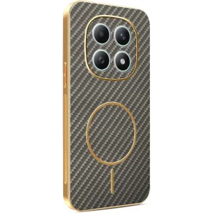 Phonesta Luxury Carbon Fiber Back Cover Hülle mit MagSafe für Xiaomi Redmi Note 15 4G/5G / Xiaomi Poco M8 - Braun