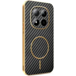Phonesta Luxury Carbon Fiber Back Cover Hülle mit MagSafe für Xiaomi Redmi Note 15 Pro 5G - Schwarz