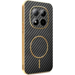 Phonesta Luxury Carbon Fiber Back Cover Hülle mit MagSafe für Xiaomi Redmi Note 15 Pro 5G - Schwarz