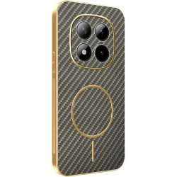 Phonesta Luxury Carbon Fiber Back Cover Hülle mit MagSafe für Xiaomi Redmi Note 15 Pro Plus / Xiaomi Poco M8 Pro - Braun