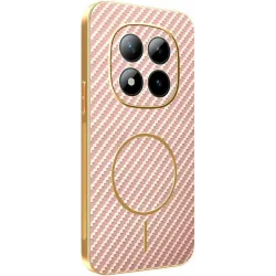 Phonesta Luxury Carbon Fiber Back Cover Hülle mit MagSafe für Xiaomi Redmi Note 15 Pro Plus / Xiaomi Poco M8 Pro - Rosa