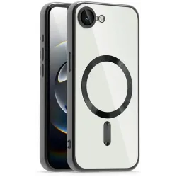 Phonesta Luxury Crystal Back Cover Hülle mit MagSafe für Apple iPhone 17e/16e - Transparent/Schwarz