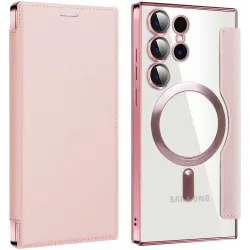 Phonesta Luxury Crystal Book Wallet Klapphülle mit MagSafe für Samsung Galaxy S24 Ultra - Rosa