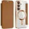 Phonesta Luxury Crystal Book Wallet Klapphülle mit MagSafe für Samsung Galaxy S25/S24 - Braun
