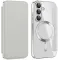 Phonesta Luxury Crystal Book Wallet Klapphülle mit MagSafe für Samsung Galaxy S25/S24 - Silber