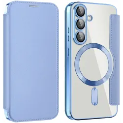 Phonesta Luxury Crystal Book Wallet Klapphülle mit MagSafe für Samsung Galaxy S25 Plus/S24 Plus - Hellblau