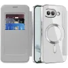 Phonesta Luxury Crystal Book Wallet Klapphülle mit MagSafe für Google Pixel 9a - Silber 2