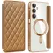 Phonesta Luxury Crystal Puffed Book Wallet Klapphülle mit MagSafe für Samsung Galaxy A16 - Braun