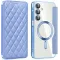 Phonesta Luxury Crystal Puffed Book Wallet Klapphülle mit MagSafe für Samsung Galaxy A16 - Hellblau