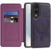 Phonesta Luxury Leder Book Wallet Klapphülle mit MagSafe für Samsung Galaxy S25 Edge - Dunkelviolett 2