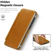 Phonesta Luxury Leder Book Wallet Klapphülle mit MagSafe für Samsung Galaxy S25 Edge - Hellbraun 5