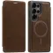 Phonesta Luxury Leder Book Wallet Klapphülle mit MagSafe für Samsung Galaxy S25 Ultra - Dunkelbraun