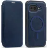 Phonesta Luxury Leder Book Wallet Klapphülle mit MagSafe für Google Pixel 9a - Dunkelblau