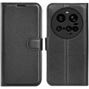 Phonesta Litchi Skin Book Wallet Klapphülle für Xiaomi 15 Ultra - Schwarz