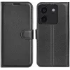 Phonesta Litchi Skin Book Wallet Klapphülle für Xiaomi Poco M7 Pro - Schwarz
