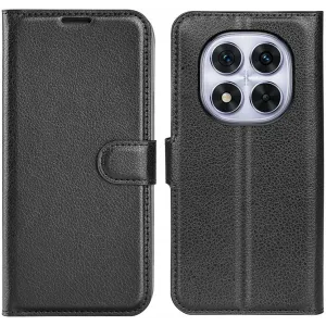 Phonesta Litchi Skin Book Wallet Klapphülle für Xiaomi Redmi Note 14 Pro 5G / Xiaomi Poco X7 - Schwarz