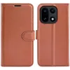 Phonesta Litchi Skin Book Wallet Klapphülle für OnePlus 15 - Braun 0