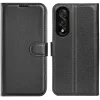 Phonesta Litchi Skin Book Wallet Klapphülle für OnePlus Nord 5 - Schwarz 0
