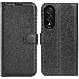 Phonesta Litchi Skin Book Wallet Klapphülle für OnePlus Nord 5 - Schwarz