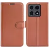 Phonesta Litchi Skin Book Wallet Klapphülle für Xiaomi 15T - Braun 0