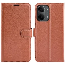 Phonesta Litchi Skin Book Wallet Klapphülle für Xiaomi Poco X8 Pro Max - Braun