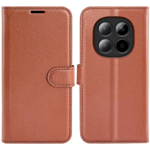Phonesta Litchi Skin Book Wallet Klapphülle für Xiaomi Redmi Note 15 4G/5G / Xiaomi Poco M8 - Braun