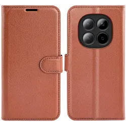 Phonesta Litchi Skin Book Wallet Klapphülle für Xiaomi Redmi Note 15 Pro Plus / Xiaomi Poco M8 Pro - Braun