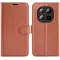 Phonesta Litchi Skin Book Wallet Klapphülle für Xiaomi Redmi Note 15 Pro Plus / Xiaomi Poco M8 Pro - Braun