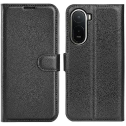 Phonesta Litchi Skin Book Wallet Klapphülle für Xiaomi Redmi A7 Pro - Schwarz