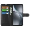 Phonesta Litchi Skin Book Wallet Klapphülle für Oppo Find X9 Pro - Schwarz 3