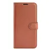 Phonesta Litchi Skin Book Wallet Klapphülle für Oppo Reno15 F/FS - Braun 1