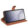 Phonesta Litchi Skin Book Wallet Klapphülle für Oppo Reno15 Pro - Braun 4