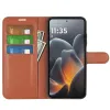 Phonesta Litchi Skin Book Wallet Klapphülle für Motorola Signature - Braun 3