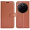 Phonesta Litchi Skin Book Wallet Klapphülle für Oppo Find X9 Ultra - Braun