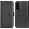 Phonesta Litchi Skin Book Wallet Klapphülle für Samsung Galaxy A57 - Schwarz 0