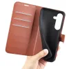 Phonesta Litchi Skin Book Wallet Klapphülle für Samsung Galaxy S25 FE - Braun 5