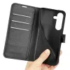 Phonesta Litchi Skin Book Wallet Klapphülle für Samsung Galaxy S25 FE - Schwarz 5