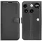 Phonesta Litchi Skin Book Wallet Klapphülle für Nothing Phone (3) - Schwarz