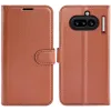 Phonesta Litchi Skin Book Wallet Klapphülle für Nothing Phone (4a) - Braun 0